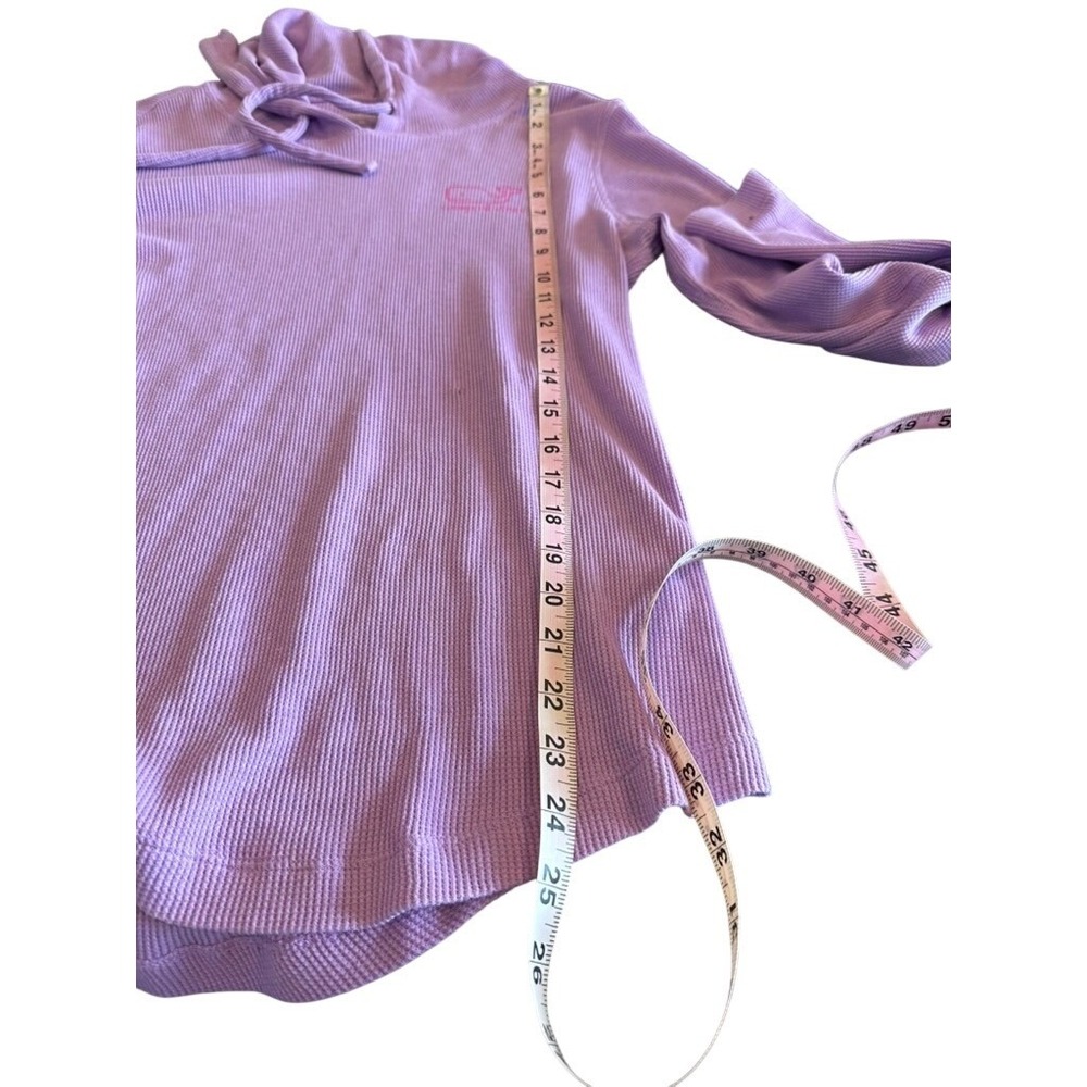 Vineyard Vines Womens Purple Waffle Knit Whale Logo Pullover Hoodie Size M - Picture 8 of 8